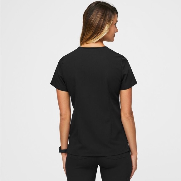 Catarina One-Pocket Scrub Тор Black size XS - Picture 3 of 9